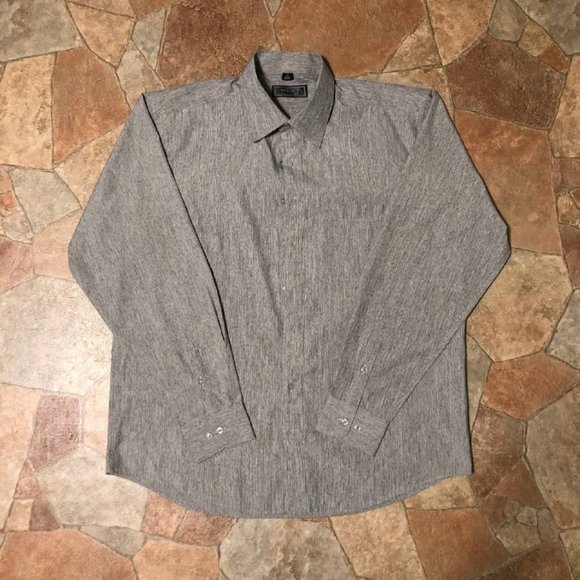 Versace Classic V2 Men's Long Sleeve Button Down Dress Shirt Grey Size 17 - Picture 1 of 4